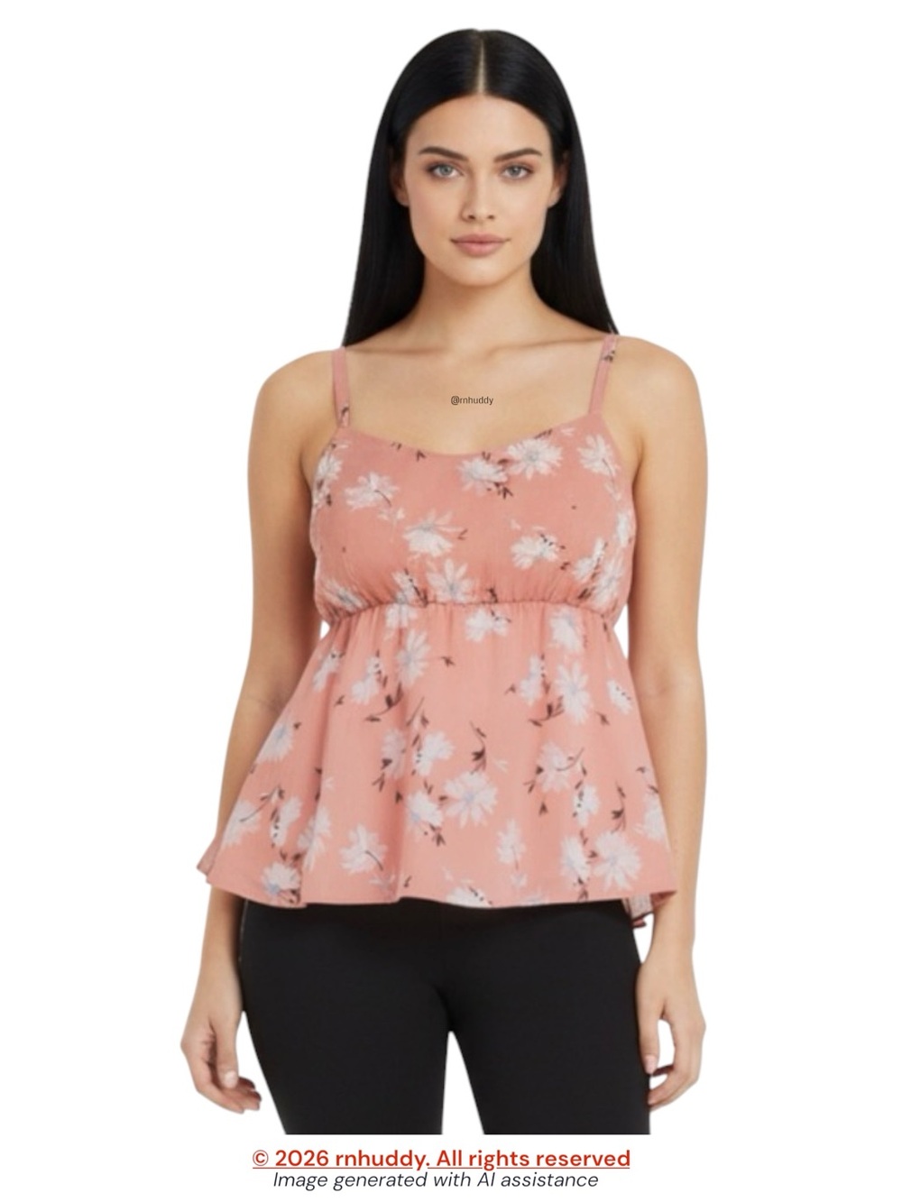 Torrid 1X dusty peach floral babydoll cami